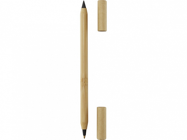 Ручка бамбуковая шариковая и вечный карандаш «Samambu» с логотипом в Нефтекамске заказать по выгодной цене в кибермаркете AvroraStore