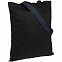 Холщовая сумка BrighTone, черная с темно-синими ручками с логотипом в Нефтекамске заказать по выгодной цене в кибермаркете AvroraStore