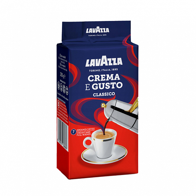 КОФЕ &quot;Lavazza&quot;  мол. пач. 250г*20 Crema e Gusto вак/уп. INT с логотипом в Нефтекамске заказать по выгодной цене в кибермаркете AvroraStore