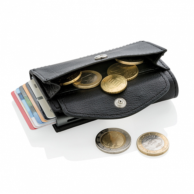 Кошелек с отделением для монет и держателем для карт C-Secure RFID, черный с логотипом в Нефтекамске заказать по выгодной цене в кибермаркете AvroraStore