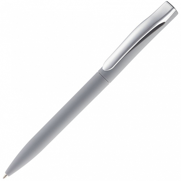 Ручка шариковая Pin Soft Touch, серая с логотипом в Нефтекамске заказать по выгодной цене в кибермаркете AvroraStore