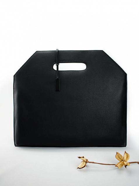 Сумка-папка Romance, черная с логотипом в Нефтекамске заказать по выгодной цене в кибермаркете AvroraStore