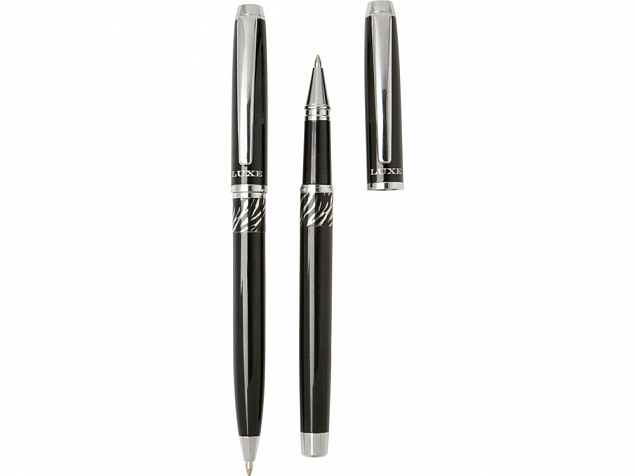 Rivulet Подарочный набор из двух ручек, черный с логотипом в Нефтекамске заказать по выгодной цене в кибермаркете AvroraStore