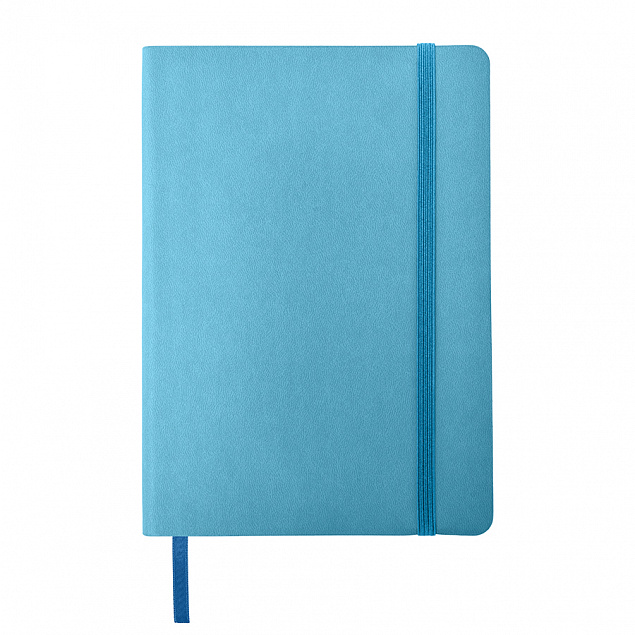 Ежедневник недатированный Shady, А5,  голубой, кремовый блок, лазурный обрез с логотипом в Нефтекамске заказать по выгодной цене в кибермаркете AvroraStore