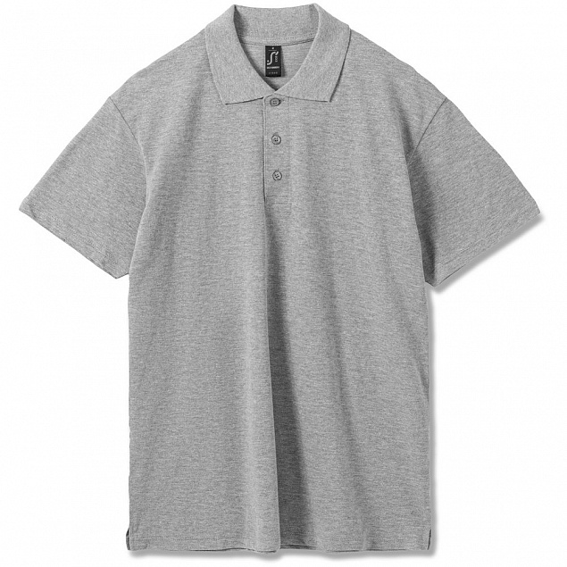 Рубашка поло мужская SUMMER 170, серый меланж с логотипом в Нефтекамске заказать по выгодной цене в кибермаркете AvroraStore