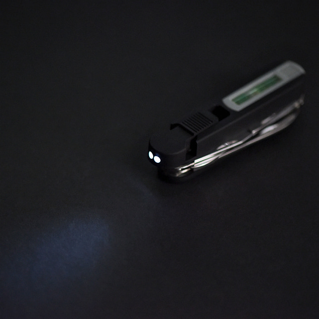 Нож многофункциональный "УРОВЕНЬ"  (11 функций),  фонарь (2 LED)  в подарочной упаковке с логотипом в Нефтекамске заказать по выгодной цене в кибермаркете AvroraStore