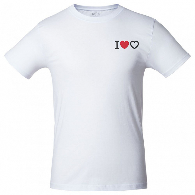 Футболка «Люблю любовь», белая с логотипом в Нефтекамске заказать по выгодной цене в кибермаркете AvroraStore