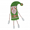 Новогодний колпачок Забавный Дед мороз текстиль(зеленый)(упаковка для конфет) с логотипом в Нефтекамске заказать по выгодной цене в кибермаркете AvroraStore