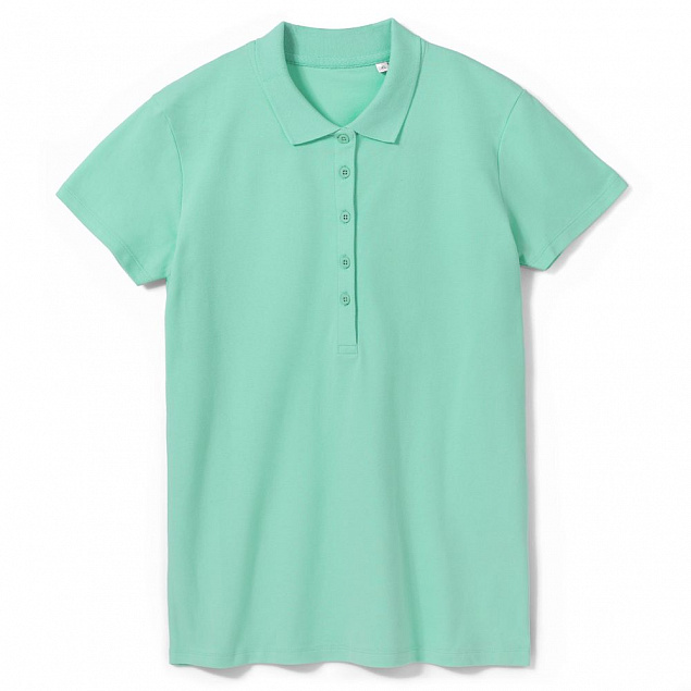 Рубашка поло женская PHOENIX WOMEN, зеленая мята с логотипом в Нефтекамске заказать по выгодной цене в кибермаркете AvroraStore
