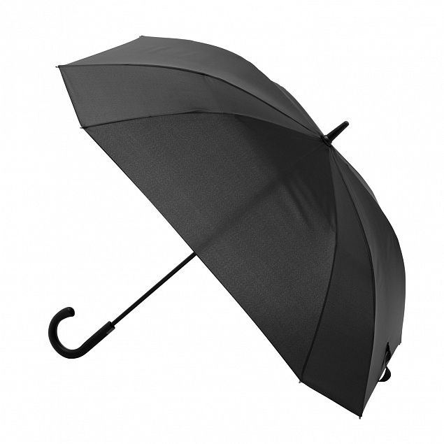 Зонт-трость с квадратным куполом, Mistral, черный с логотипом в Нефтекамске заказать по выгодной цене в кибермаркете AvroraStore