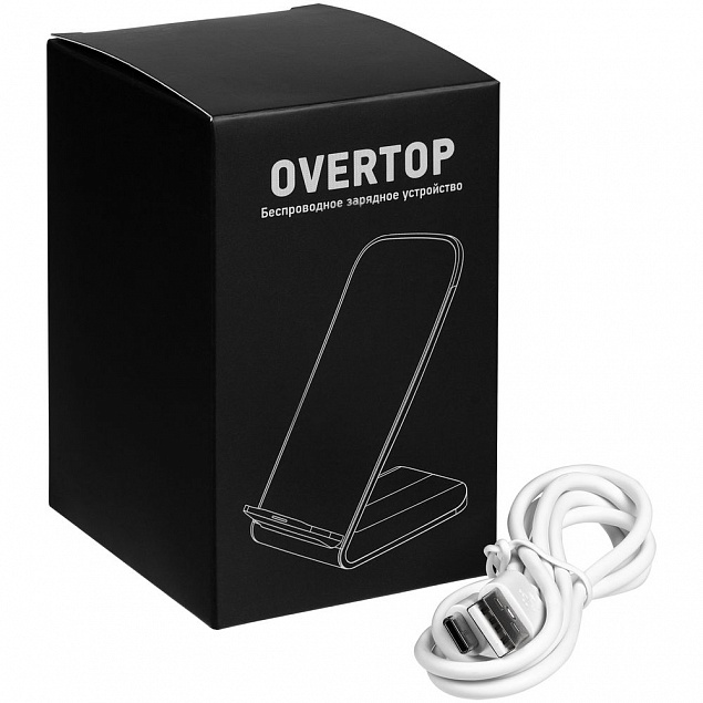 Быстрое беспроводное зарядное устройство Overtop, белое с логотипом в Нефтекамске заказать по выгодной цене в кибермаркете AvroraStore