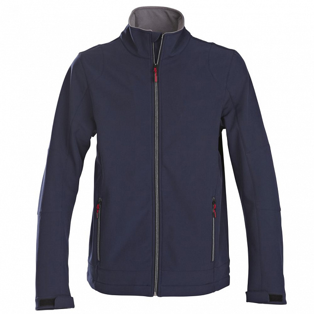 Куртка софтшелл мужская TRIAL, темно-синяя с логотипом в Нефтекамске заказать по выгодной цене в кибермаркете AvroraStore