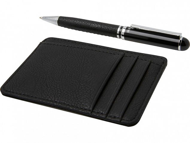 Encore Подарочный набор из шариковой ручки и бумажника, черный с логотипом в Нефтекамске заказать по выгодной цене в кибермаркете AvroraStore
