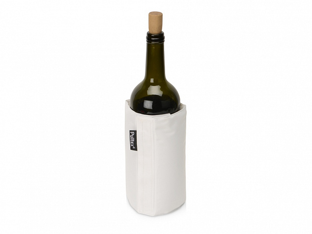 WINE COOLER SATIN WHITE/Охладитель-чехол для бутылки вина или шампанского, белый с логотипом в Нефтекамске заказать по выгодной цене в кибермаркете AvroraStore