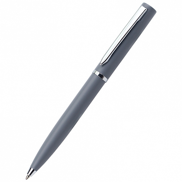 Ручка металлическая Alfa фрост, серая с логотипом в Нефтекамске заказать по выгодной цене в кибермаркете AvroraStore