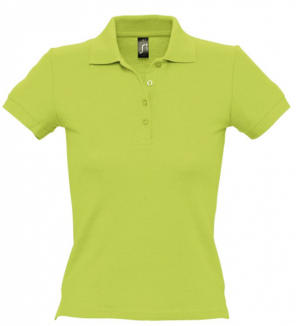 Рубашка поло женская PEOPLE 210, зеленое яблоко с логотипом в Нефтекамске заказать по выгодной цене в кибермаркете AvroraStore