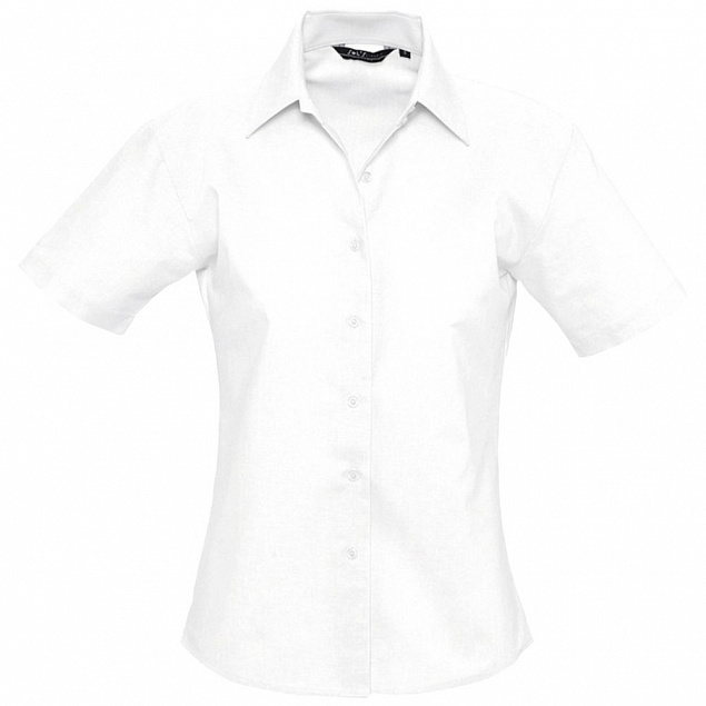 Рубашка женская с коротким рукавом ELITE, белая с логотипом в Нефтекамске заказать по выгодной цене в кибермаркете AvroraStore