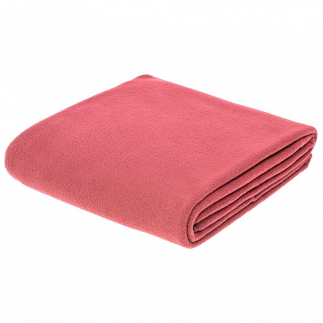Флисовый плед Warm&Peace XL, розовый (коралловый) с логотипом в Нефтекамске заказать по выгодной цене в кибермаркете AvroraStore
