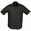 Рубашка мужская с коротким рукавом BRISBANE, черная с логотипом в Нефтекамске заказать по выгодной цене в кибермаркете AvroraStore