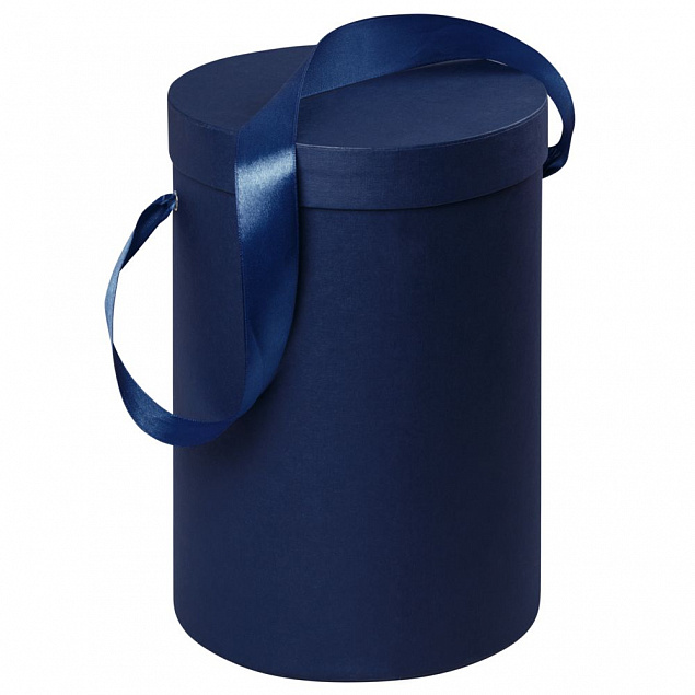 Подарочная коробка Rond, синяя с логотипом в Нефтекамске заказать по выгодной цене в кибермаркете AvroraStore