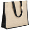 Холщовая сумка для покупок Bagari с черной отделкой с логотипом в Нефтекамске заказать по выгодной цене в кибермаркете AvroraStore