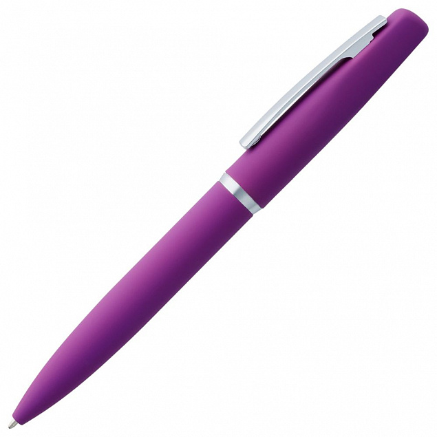 Ручка шариковая Bolt Soft Touch, фиолетовая с логотипом в Нефтекамске заказать по выгодной цене в кибермаркете AvroraStore