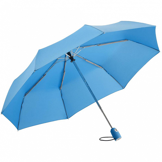 Зонт складной AOC, голубой с логотипом в Нефтекамске заказать по выгодной цене в кибермаркете AvroraStore
