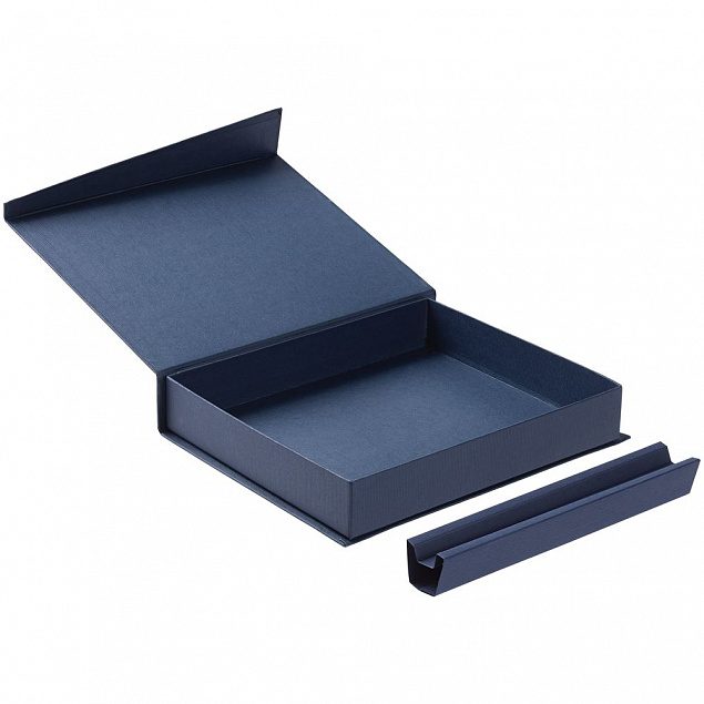 Коробка Duo под ежедневник и ручку, синяя с логотипом в Нефтекамске заказать по выгодной цене в кибермаркете AvroraStore