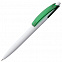 Ручка шариковая Bento, белая с зеленым с логотипом в Нефтекамске заказать по выгодной цене в кибермаркете AvroraStore