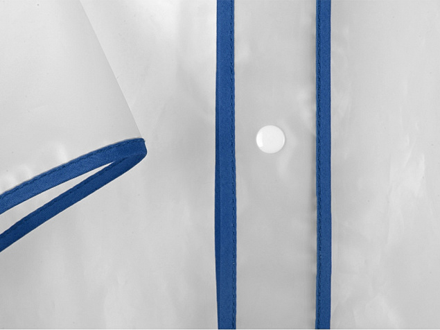 Дождевик Providence, прозрачный/синий с чехлом с логотипом в Нефтекамске заказать по выгодной цене в кибермаркете AvroraStore