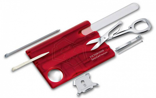 Набор инструментов SwissCard Nailcare, красный с логотипом в Нефтекамске заказать по выгодной цене в кибермаркете AvroraStore
