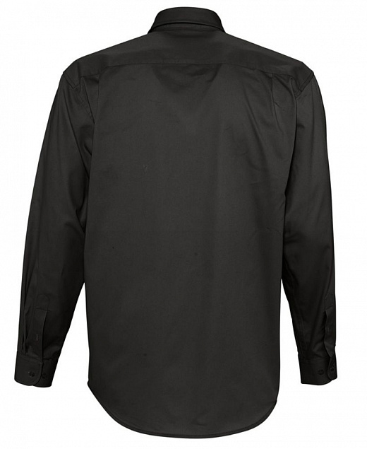 Рубашка мужская с длинным рукавом Bel Air, черная с логотипом в Нефтекамске заказать по выгодной цене в кибермаркете AvroraStore