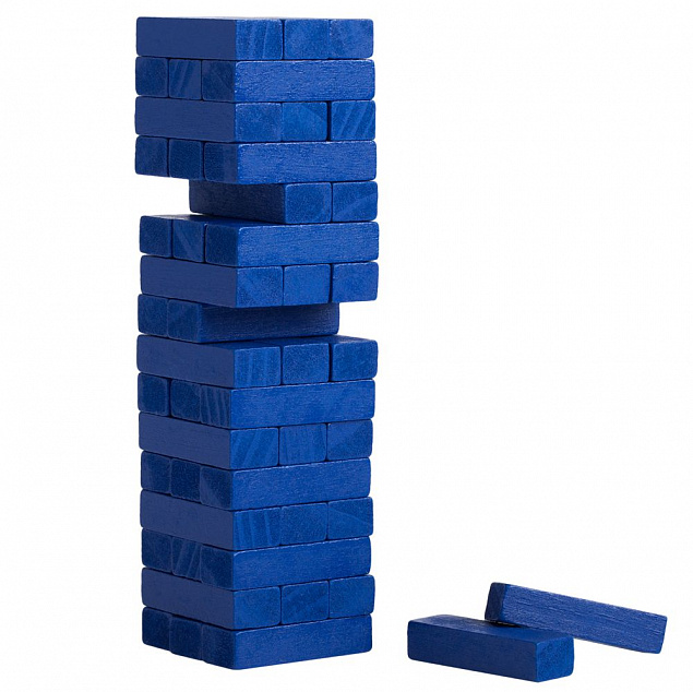 Игра «Деревянная башня мини», синяя с логотипом в Нефтекамске заказать по выгодной цене в кибермаркете AvroraStore