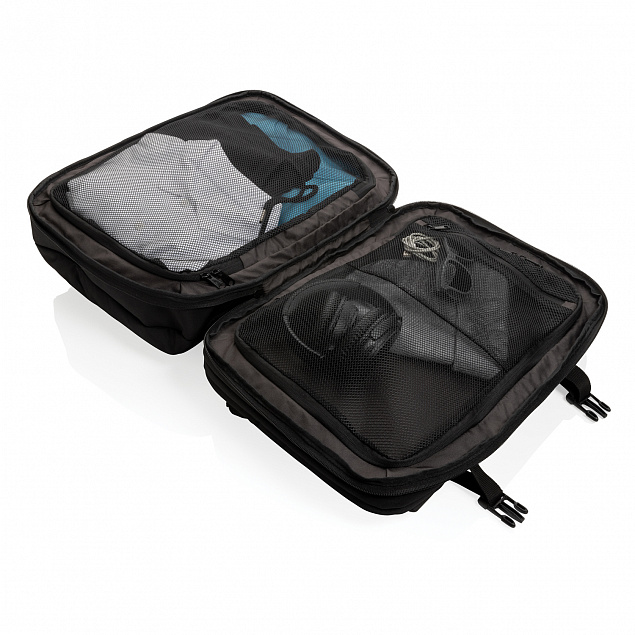 Рюкзак для путешествий Swiss Peak из rPET AWARE™ с регулируемым объемом, 15.6" с логотипом в Нефтекамске заказать по выгодной цене в кибермаркете AvroraStore