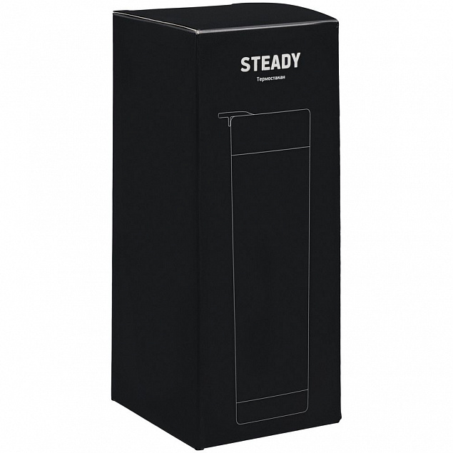 Термостакан Steady, черный с логотипом в Нефтекамске заказать по выгодной цене в кибермаркете AvroraStore