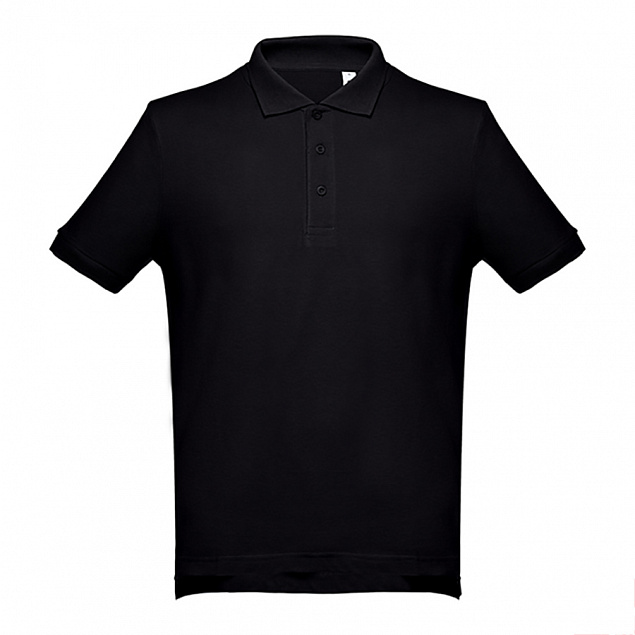 Рубашка-поло мужская ADAM, черный, 3XL, 100% хлопок, плотность 195 г/м2 с логотипом в Нефтекамске заказать по выгодной цене в кибермаркете AvroraStore