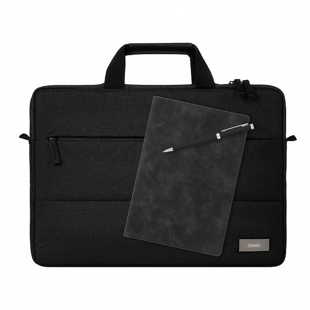 Подарочный набор Forum, черный (сумка, ежедневник, ручка) с логотипом в Нефтекамске заказать по выгодной цене в кибермаркете AvroraStore