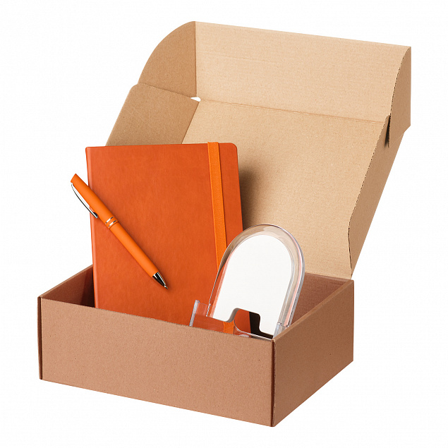 Подарочный набор Portland Btobook, оранжевый (ежедневник, ручка, зарядная станция) с логотипом в Нефтекамске заказать по выгодной цене в кибермаркете AvroraStore