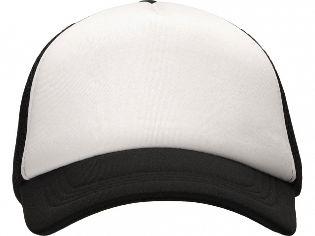 Бейсболка под сублимацию с сеткой Newport, белый/черный с логотипом в Нефтекамске заказать по выгодной цене в кибермаркете AvroraStore