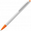 Ручка шариковая Tick, белая с оранжевым с логотипом в Нефтекамске заказать по выгодной цене в кибермаркете AvroraStore