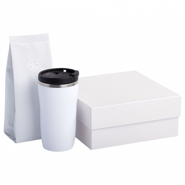 Набор Grain: термостакан и кофе, белый с логотипом в Нефтекамске заказать по выгодной цене в кибермаркете AvroraStore
