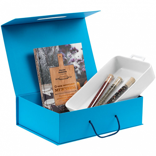 Коробка Case, подарочная, голубая с логотипом в Нефтекамске заказать по выгодной цене в кибермаркете AvroraStore