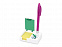 Подставка под ручку и скрепки Потакет, белый/зеленый с логотипом в Нефтекамске заказать по выгодной цене в кибермаркете AvroraStore