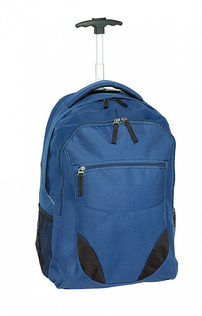Рюкзак на колесиках TRAILER, синий с логотипом в Нефтекамске заказать по выгодной цене в кибермаркете AvroraStore