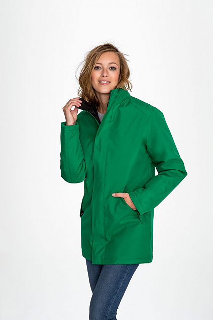 Куртка на стеганой подкладке Robyn, темно-зеленая с логотипом в Нефтекамске заказать по выгодной цене в кибермаркете AvroraStore