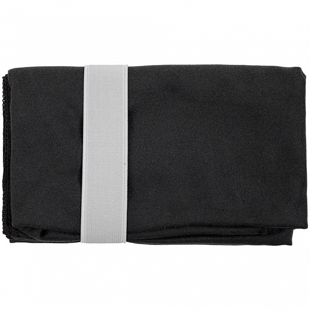 Спортивное полотенце Vigo Small, черное с логотипом в Нефтекамске заказать по выгодной цене в кибермаркете AvroraStore