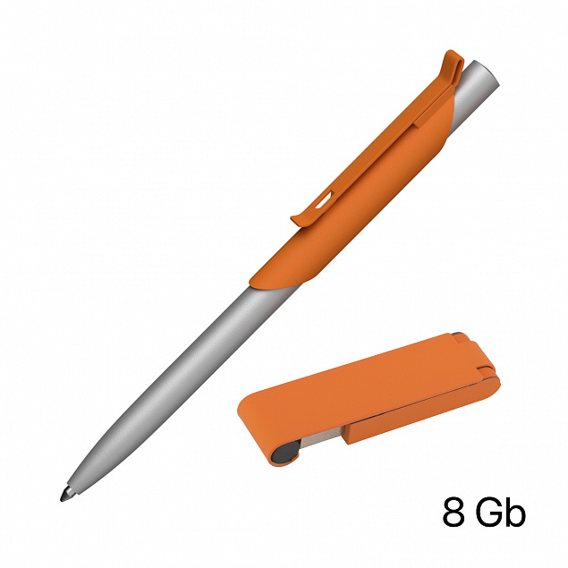 Набор ручка "Skil" + флеш-карта "Case" 8 Гб в футляре, покрытие soft touch с логотипом в Нефтекамске заказать по выгодной цене в кибермаркете AvroraStore