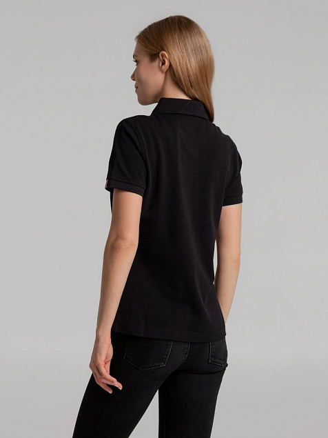 Рубашка поло женская AVON LADIES, черная с логотипом в Нефтекамске заказать по выгодной цене в кибермаркете AvroraStore
