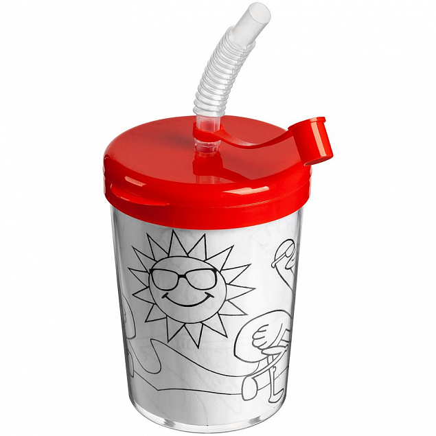 Бутылка-раскраска детская «Передвижник», красная с логотипом в Нефтекамске заказать по выгодной цене в кибермаркете AvroraStore