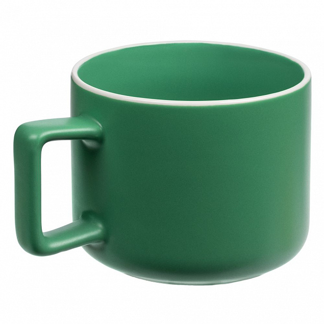 Чашка Fusion, зеленая с логотипом в Нефтекамске заказать по выгодной цене в кибермаркете AvroraStore
